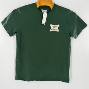 Miller High Life Mens Green Graphic T-Shirt Welcome to the High Life Deer Buck L